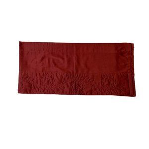 J.C. Penney Designer Satin Valance Short Curtain Burgundy Maroon Red Embroidered